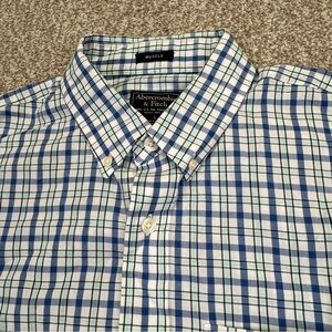 Abercrombie & Fitch Blue Button Down Muscle Shirt men’s size L long sleeve